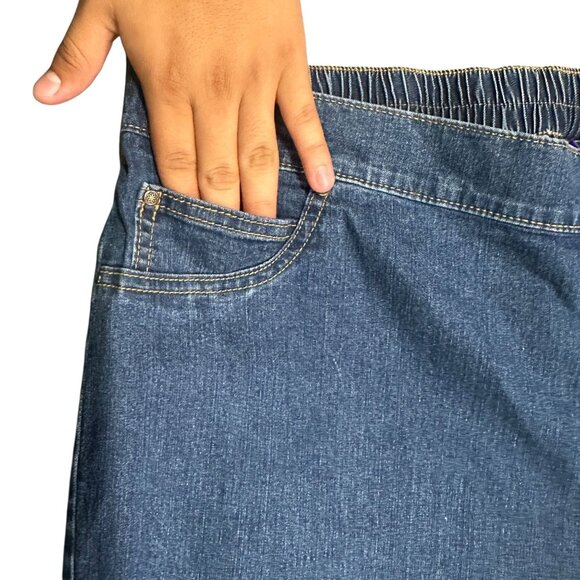 Catherines Timeless Fit Pull On Stretch Jeans (2) 1X Elastic Waist Normcore Mom - Picture 6 of 16